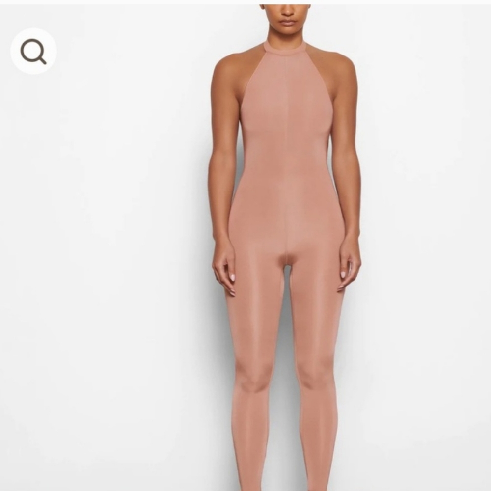 Skims Jelly Sheer Halter Full Bodysuit